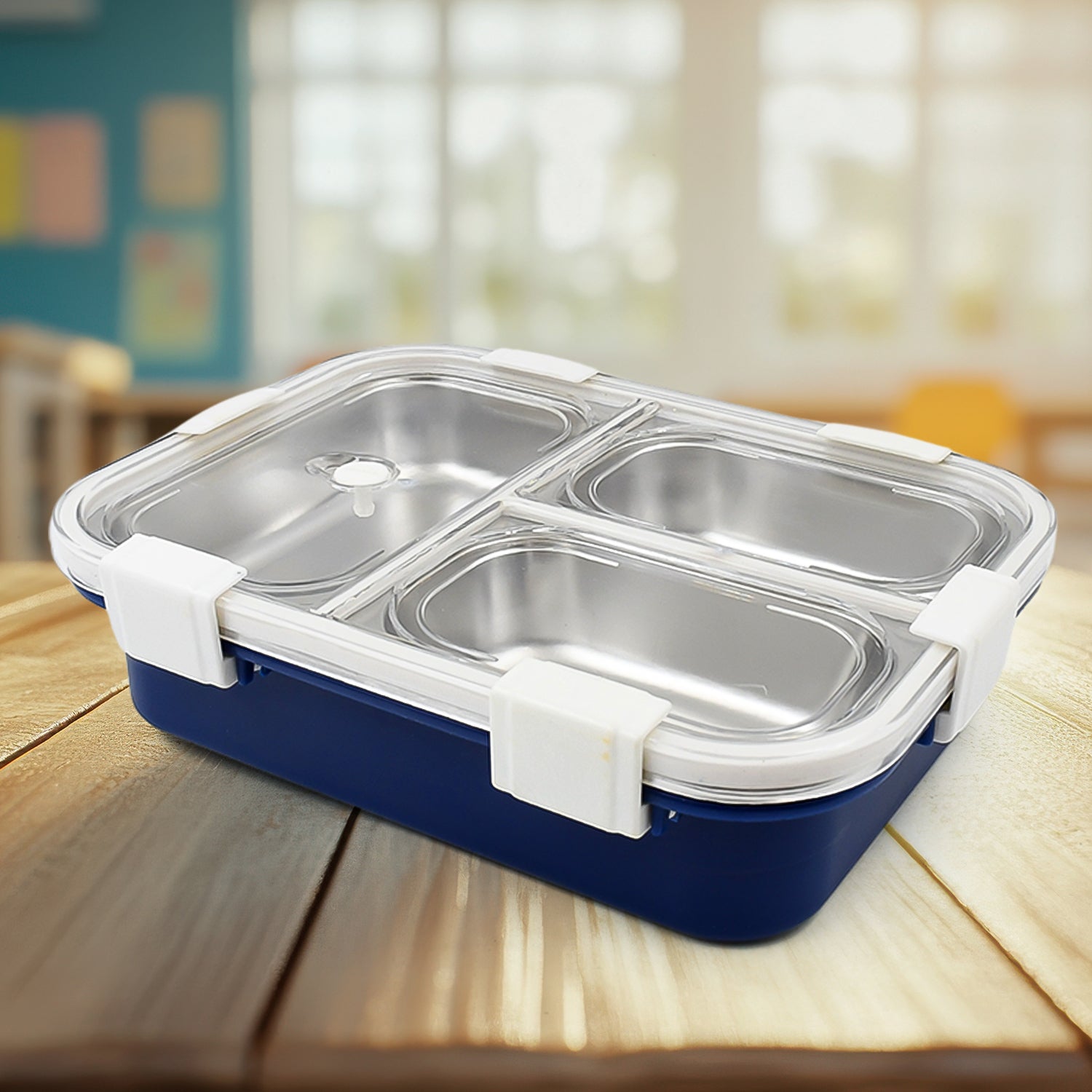 3 Compartment Transparent Stainless Steel Lunch Box for Kids, Tiffin Box, Lunch Box, Lunch Box for Kids, Insulated Lunch Box, Lunch Box for Office Women and Men, Stainless Steel Tiffin Box for Boys, Girls, School Office (Multi Color) 3 Compartment Transparent Stainless Steel Lunch Box for Kids, Tiffin Box, Lunch Box, Lunch Box for Kids, Insulated Lunch Box, Lunch Box for Office Women and Men, Stainless Steel Tiffin Box for Boys, Girls, School Office (Multi Color)